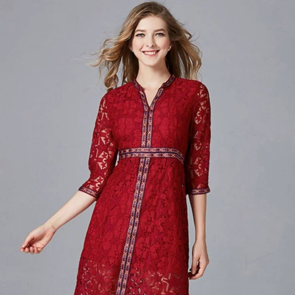 High-end lace cheongsam formal occasion dress organza